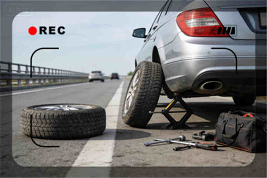 双湖高速公路爆胎-汽车换轮胎